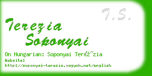 terezia soponyai business card